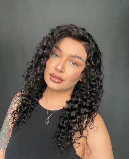 Hayalet Tül peruk Yıka çık doğal dalgalı model