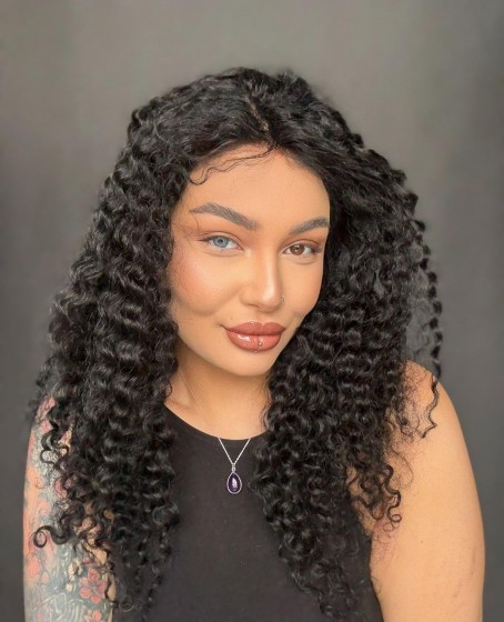 Hayalet Tül peruk Yıka çık doğal dalgalı model