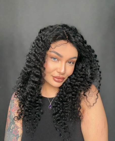 Hayalet Tül peruk Yıka çık doğal dalgalı model