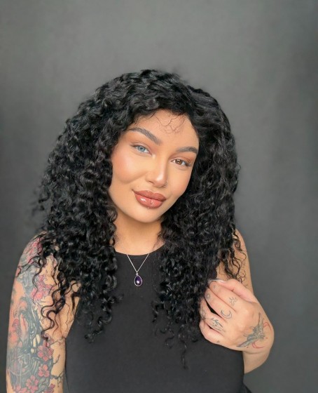 Afro Doğal Kumral Tül peruk