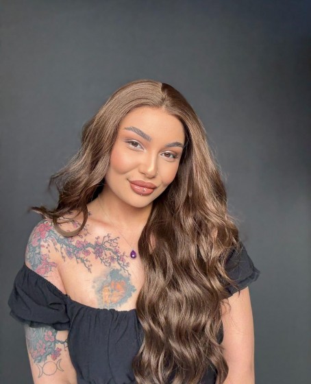 Hayalet Tül Her yöne ayrım olabilen Fiber Tül Peruk Orta Boy Dalgalı  5423