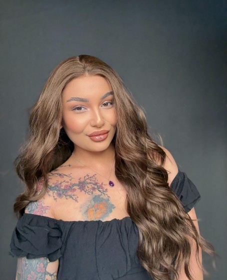 Hayalet Tül Her yöne ayrım olabilen Fiber Tül Peruk Orta Boy Dalgalı  5423