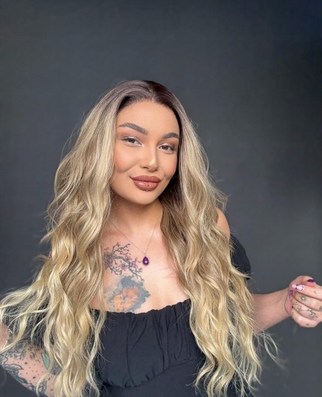 Hayalet Tül Her yöne ayrım olabilen Fiber Tül Peruk Orta Boy Dalgalı  5423