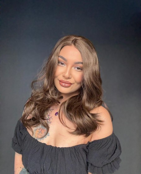 Hayalet Tül Her yöne ayrım olabilen Fiber Tül Peruk Orta Boy Dalgalı  5423