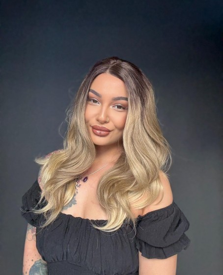 Hayalet Tül Her yöne ayrım olabilen Fiber Tül Peruk Orta Boy Dalgalı  5423