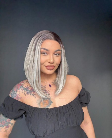 Hayalet Tül Her yöne ayrım olabilen Fiber Tül Peruk Orta Boy Dalgalı  5423