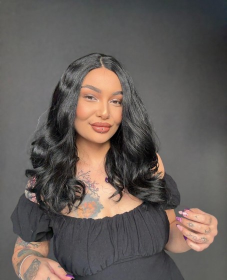 Hayalet Tül Her yöne ayrım olabilen Fiber orta boy peruk 8320