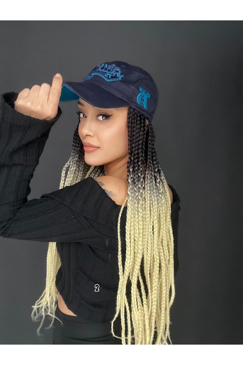 Şapkalı Örgü Peruk Tak ve çık