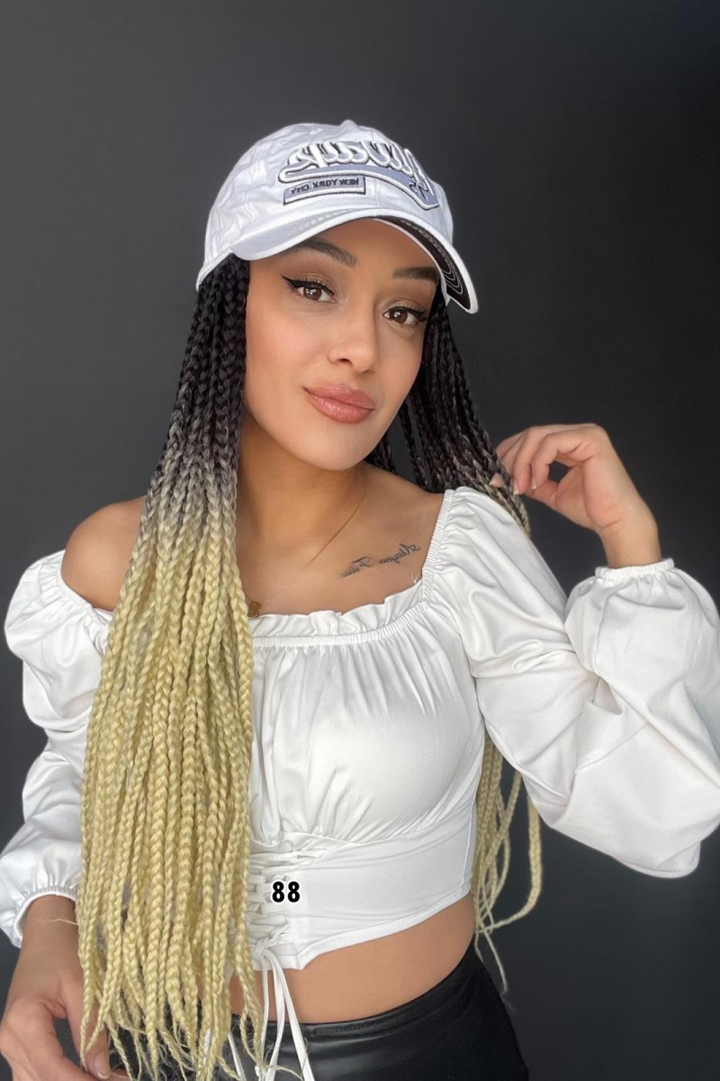 Şapkalı Örgü Peruk Tak ve çık