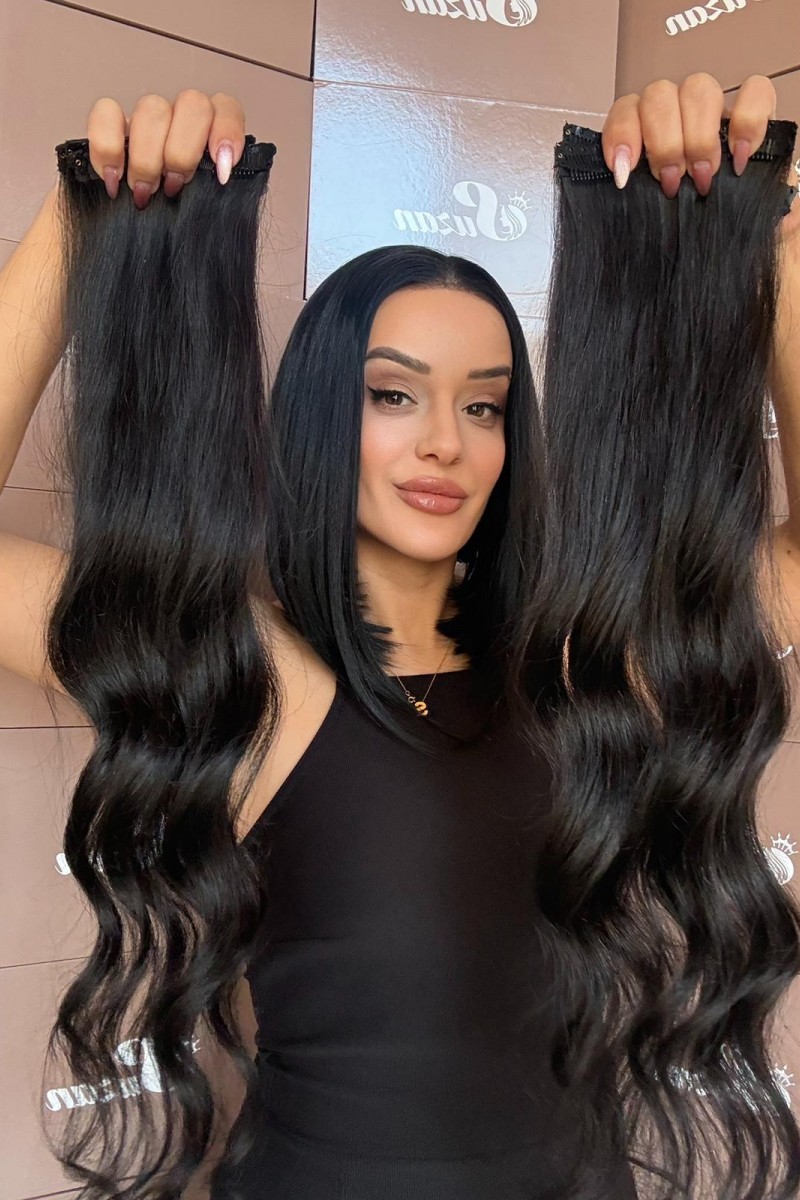 8 parça Gerçek saç Çıt çıt seti