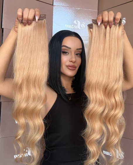 8 parça Gerçek saç Çıt çıt seti