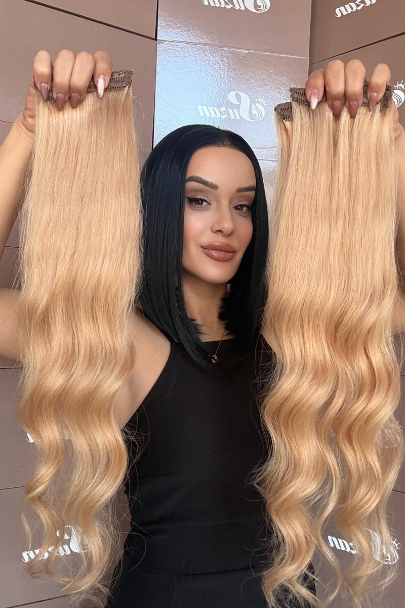 8 parça Gerçek saç Çıt çıt seti