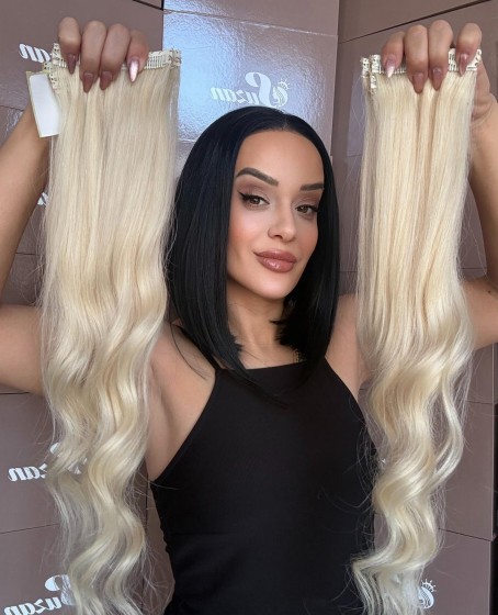 8 parça Gerçek saç Çıt çıt seti