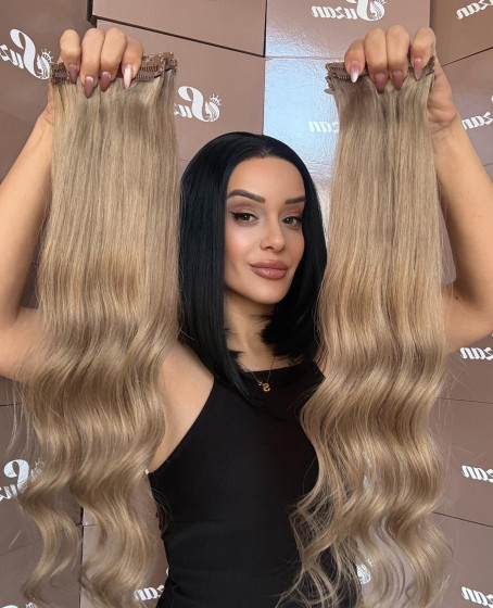 8 parça Gerçek saç Çıt çıt seti