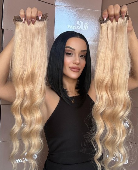 8 parça Gerçek saç Çıt çıt seti