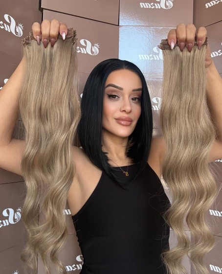 8 parça Gerçek saç Çıt çıt seti