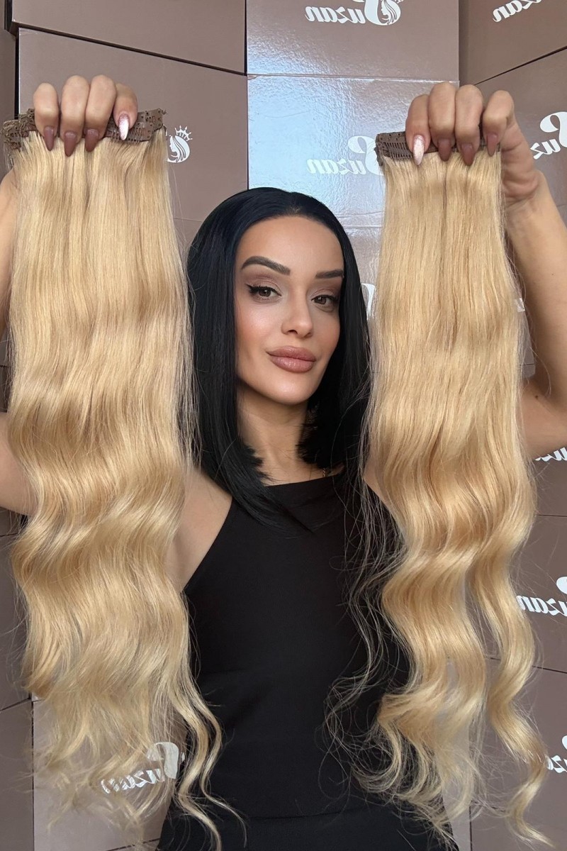 8 parça Gerçek saç Çıt çıt seti