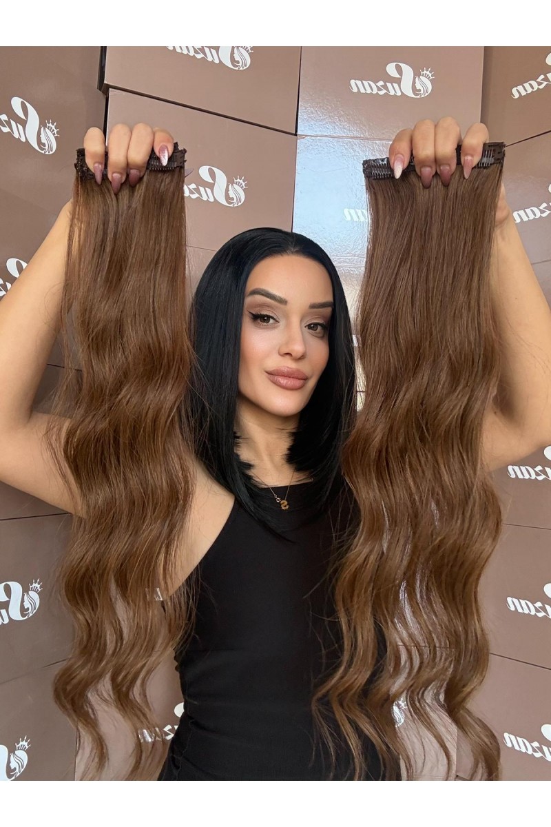 8 parça Gerçek saç Çıt çıt seti