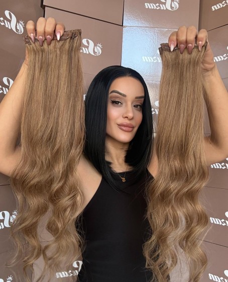 8 parça Gerçek saç Çıt çıt seti