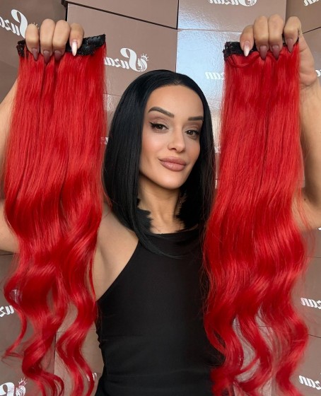 8 parça Gerçek saç Çıt çıt seti