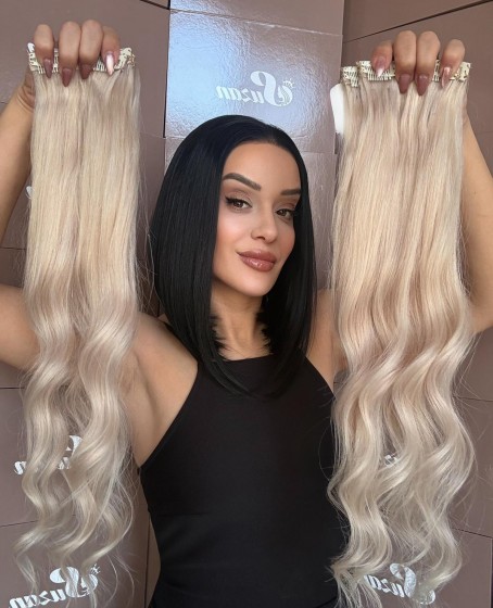 8 parça Gerçek saç Çıt çıt seti