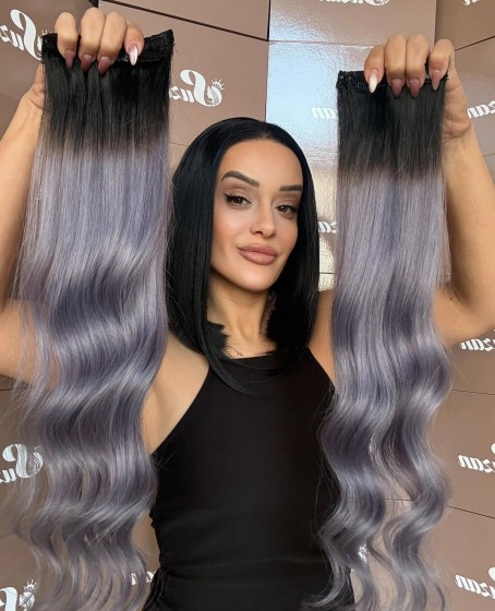 8 parça Gerçek saç Çıt çıt seti