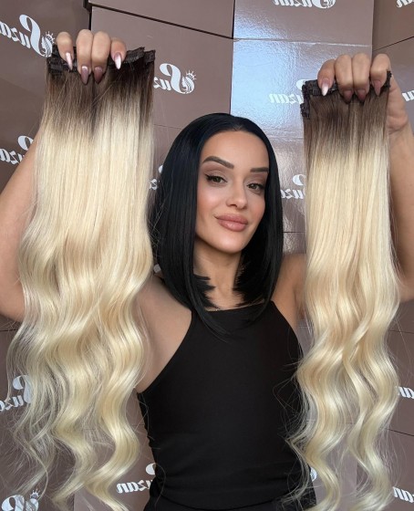 8 parça Gerçek saç Çıt çıt seti