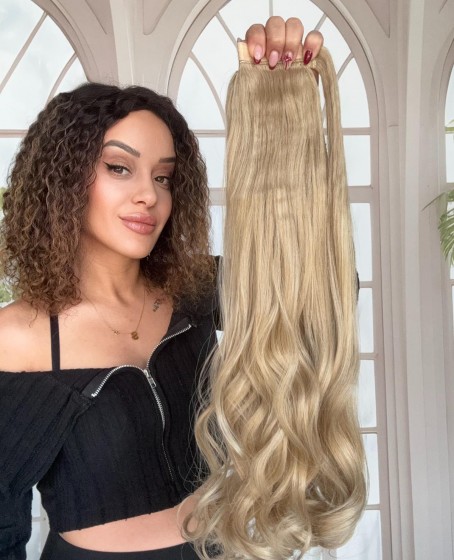 Küllü Sarı Cırtcıtllı Dolamalı Postiş At Kuyruğu Dalgalı