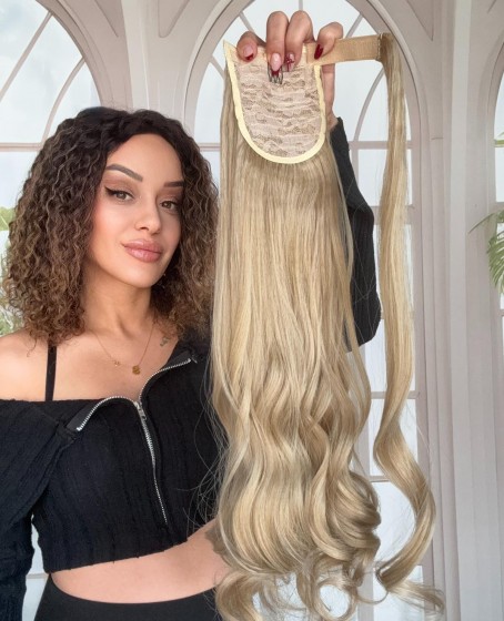 Küllü Sarı Cırtcıtllı Dolamalı Postiş At Kuyruğu Dalgalı