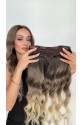 Yarımay+2 yan %100 gerçek çıtçıt saç