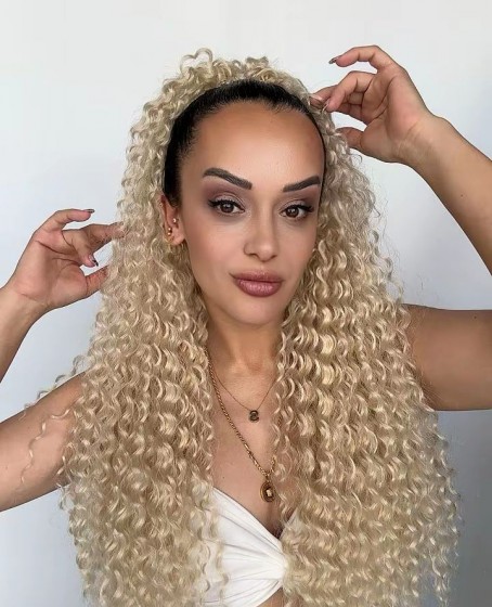 Afro Postiş El yapımı Ekstra Kabarık tak ve çık Mandallı tokalı Model