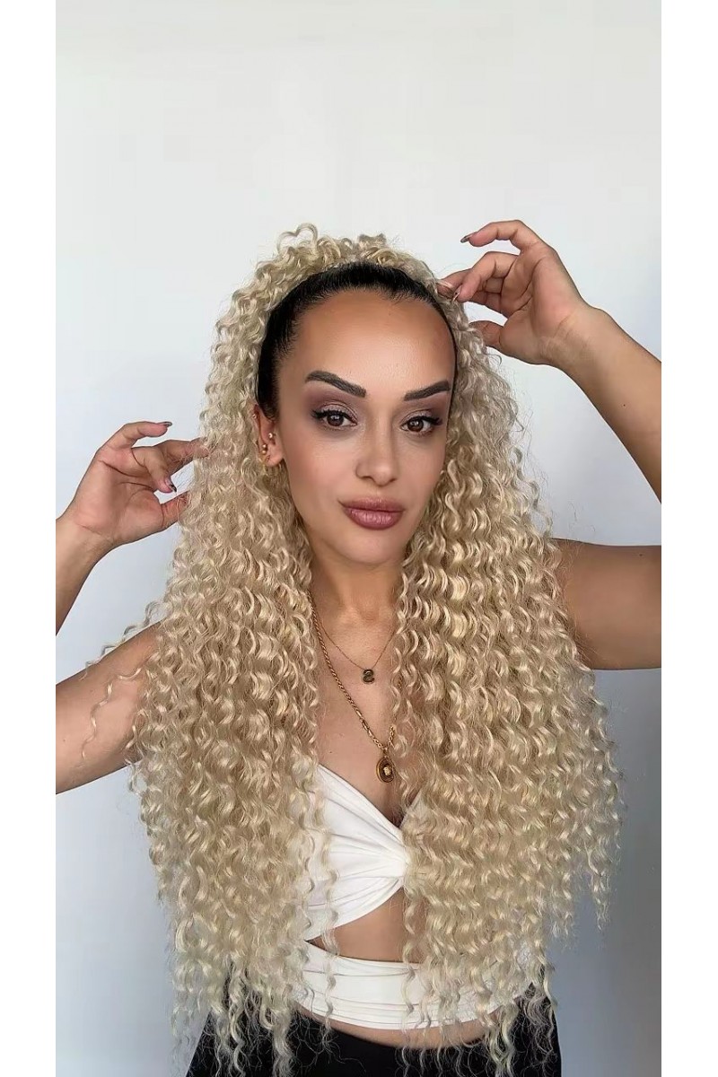 Afro Postiş El yapımı Ekstra Kabarık tak ve çık Mandallı tokalı Model