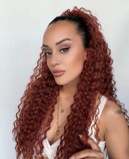 Afro Postiş El yapımı Ekstra Kabarık tak ve çık Mandallı tokalı Model