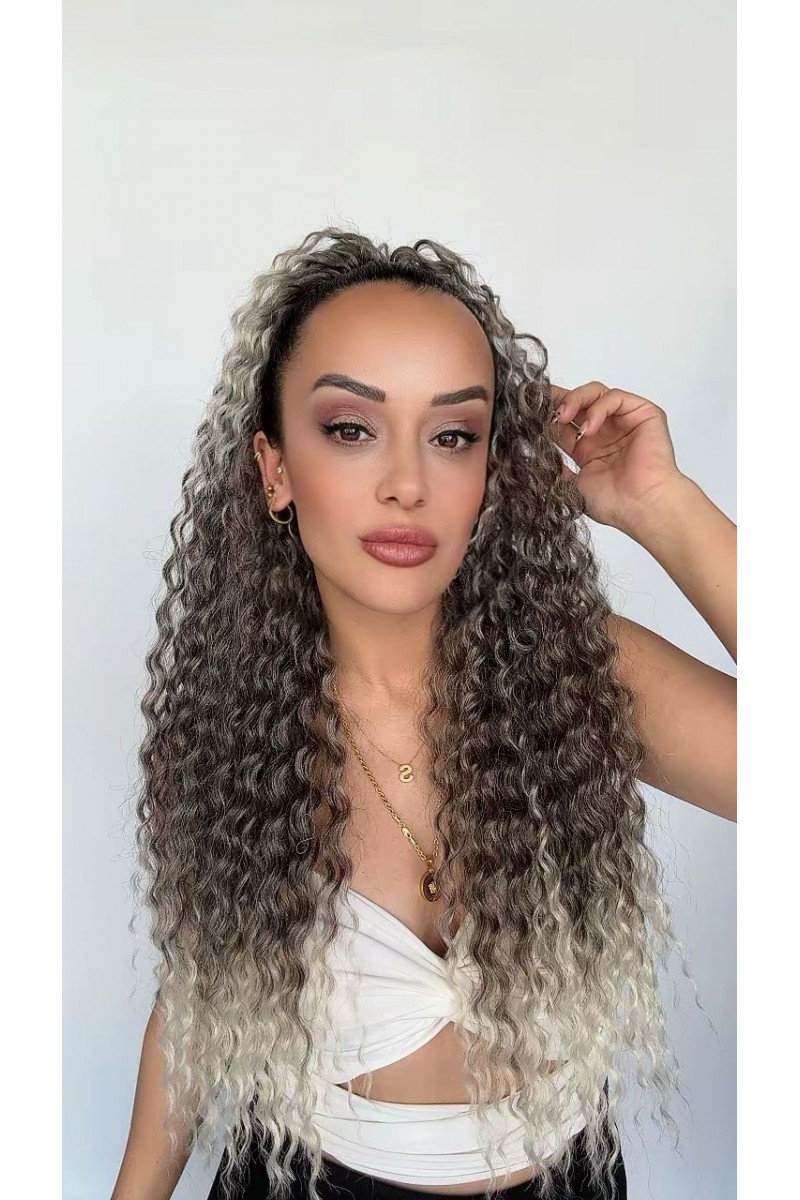Afro Postiş El yapımı Ekstra Kabarık tak ve çık Mandallı tokalı Model
