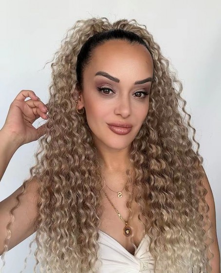Afro Postiş El yapımı Ekstra Kabarık tak ve çık Mandallı tokalı Model