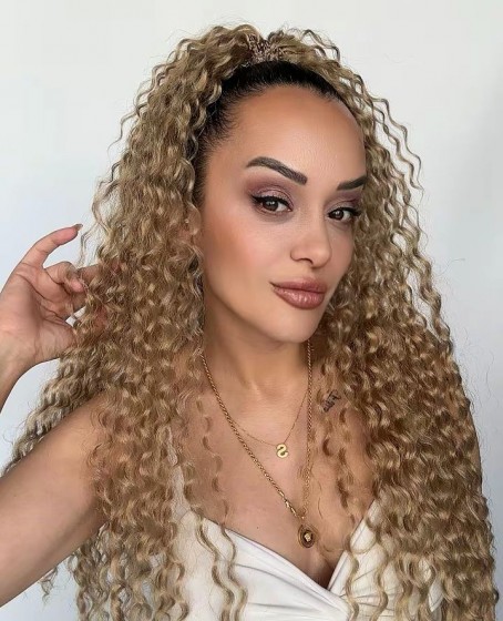 Afro Postiş El yapımı Ekstra Kabarık tak ve çık Mandallı tokalı Model