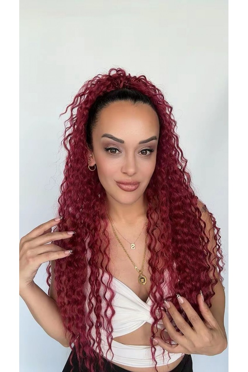 Afro Postiş El yapımı Ekstra Kabarık tak ve çık Mandallı tokalı Model