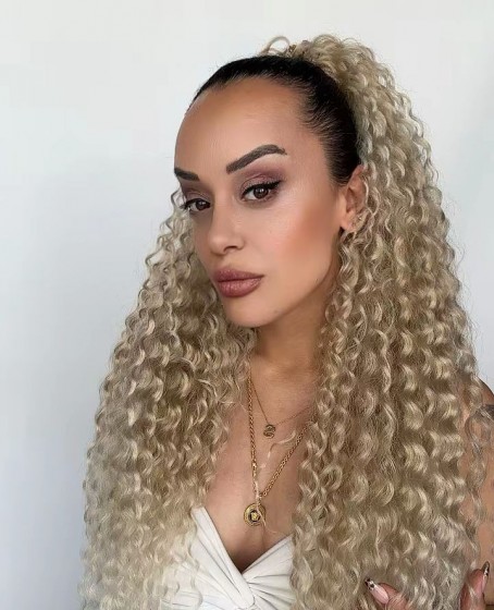 Afro Postiş El yapımı Ekstra Kabarık tak ve çık Mandallı tokalı Model