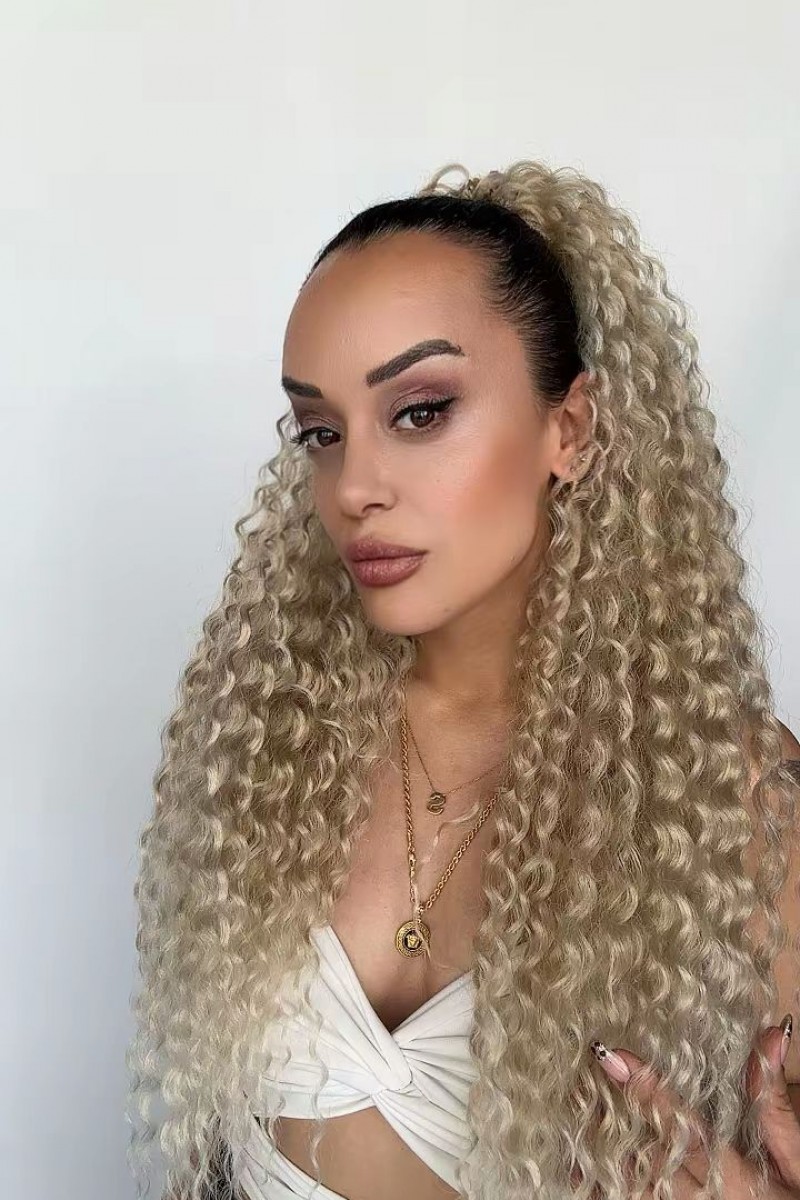 Afro Postiş El yapımı Ekstra Kabarık tak ve çık Mandallı tokalı Model
