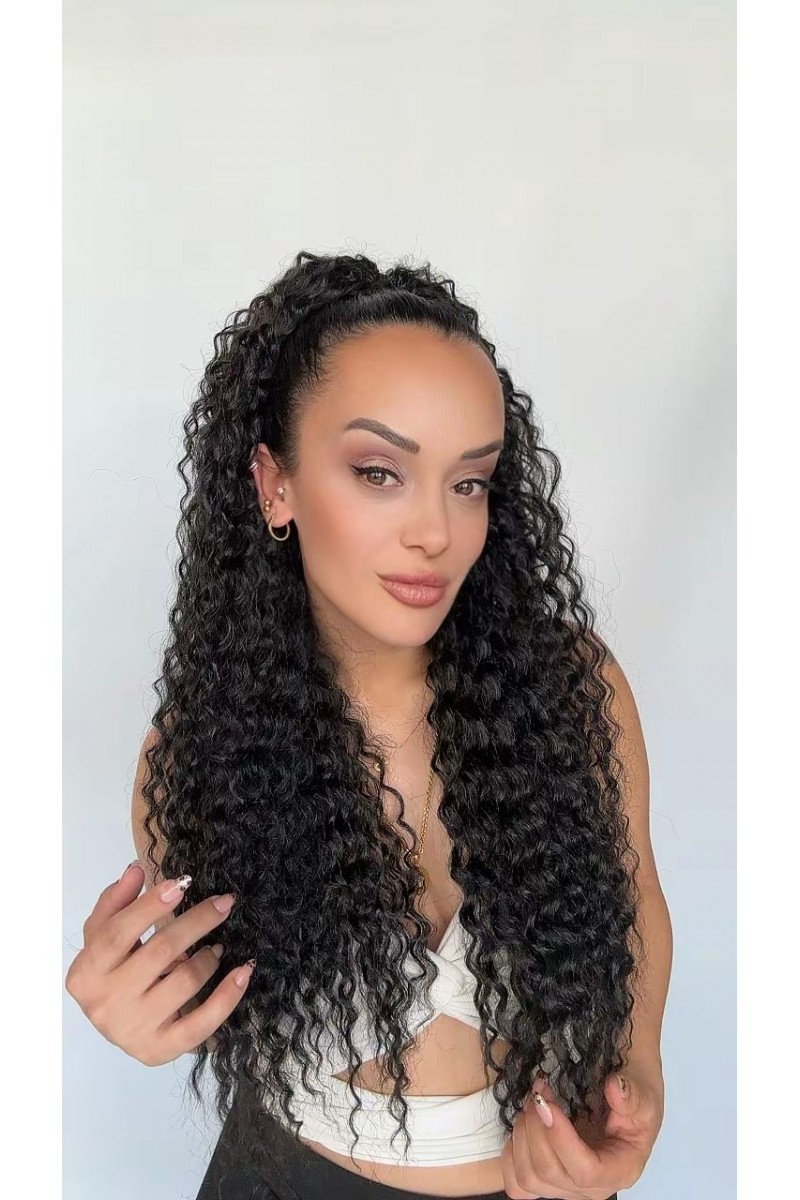 Afro Postiş El yapımı Ekstra Kabarık tak ve çık Mandallı tokalı Model