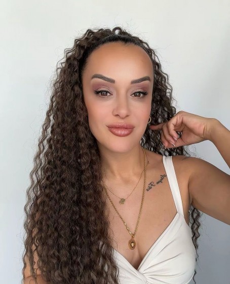 Afro Postiş El yapımı Ekstra Kabarık tak ve çık Mandallı tokalı Model