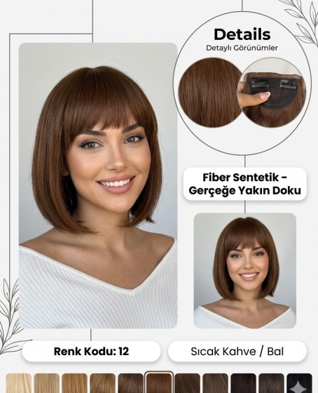 Fiber Sentetik Ön Kahkül Perçem