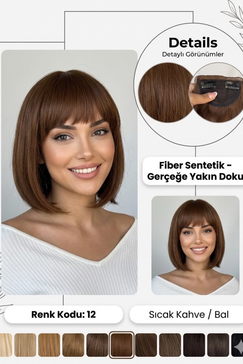 Fiber Sentetik Ön Kahkül Perçem 