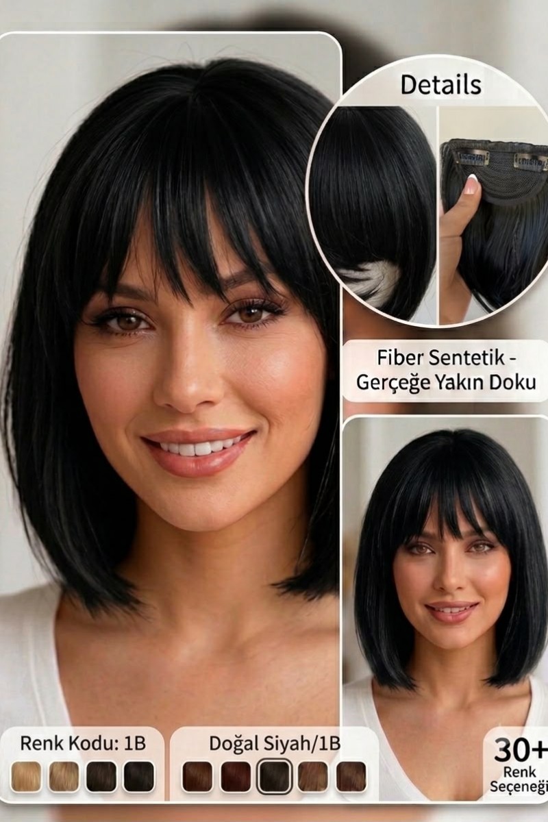 Fiber Sentetik Ön Kahkül Perçem 