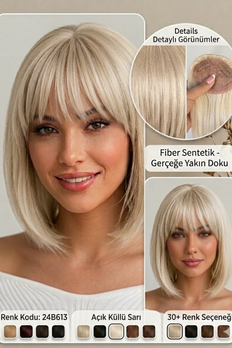 Fiber Sentetik Ön Kahkül Perçem 