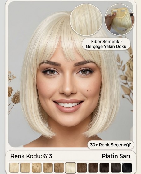 Fiber Sentetik Ön Kahkül Perçem
