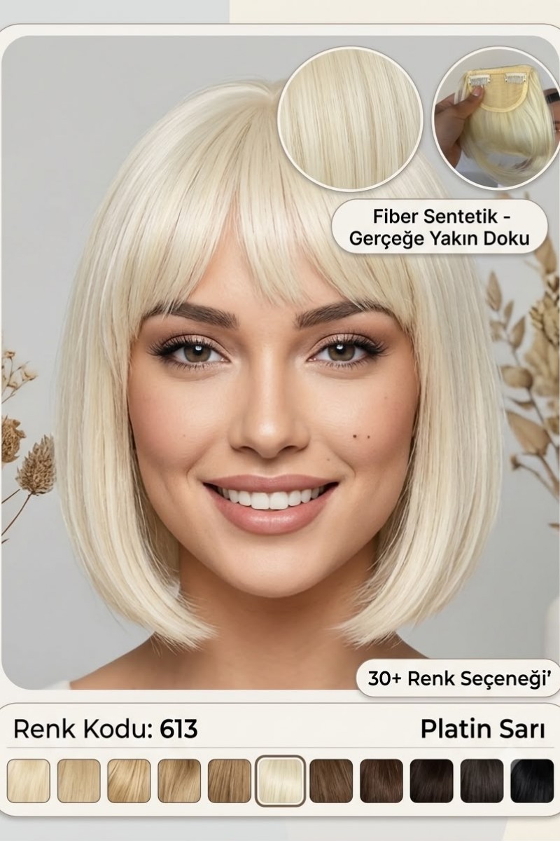 Fiber Sentetik Ön Kahkül Perçem 