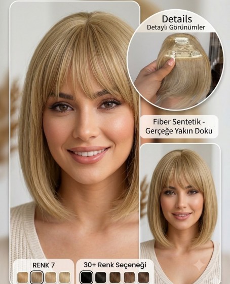 Fiber Sentetik Ön Kahkül Perçem