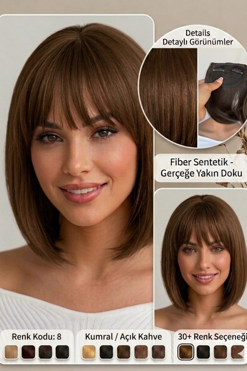Fiber Sentetik Ön Kahkül Perçem 