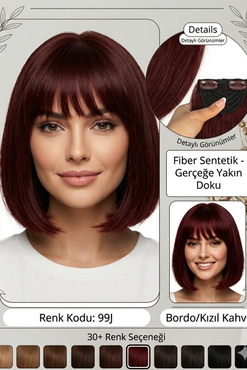 Fiber Sentetik Ön Kahkül Perçem 
